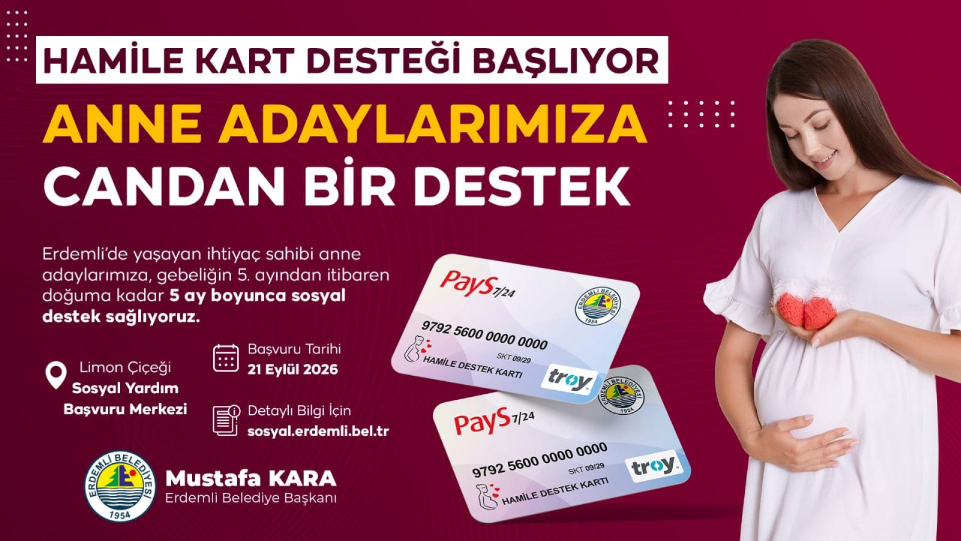 Erdemli Belediyesi’nden anne adaylarına candan destek; ‘Hamile Destek Kartı’ uygulaması başlıyor